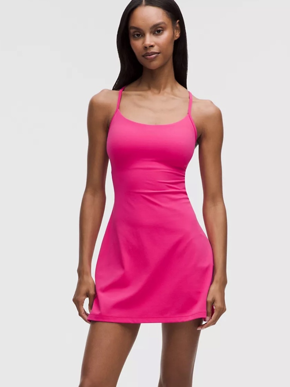 LULULEMON FLOW Y DRESS LIGHT SUPPORT B/C CUP SONIC PINK WOMEN'S SZ MEDIUM NEW